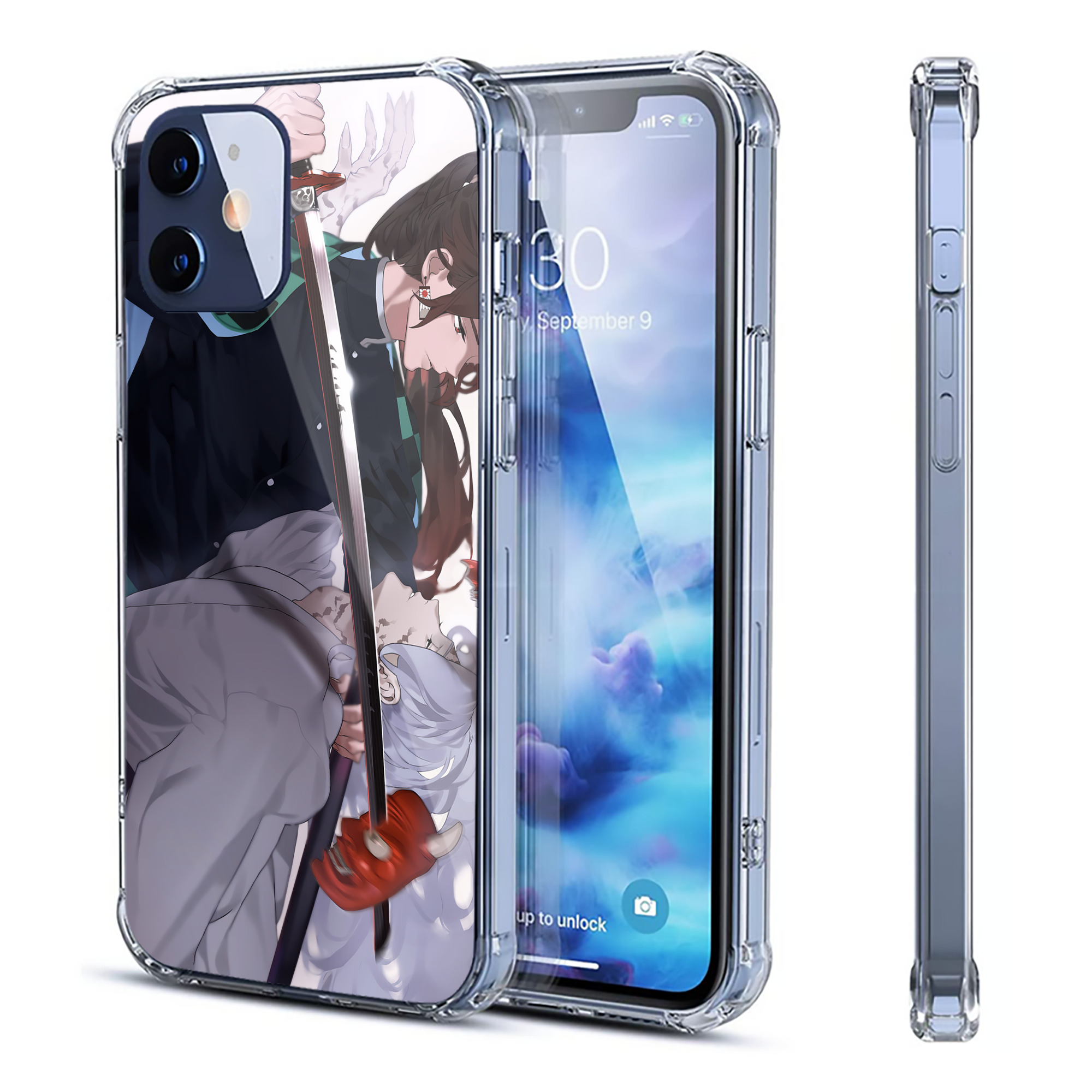 （画像用） 鬼滅の刃（きめつのやいば）竈門 炭治郎／かまど たんじろう Kamado Tanjirou 【iPhone 12シリーズ対応】透明スマホケース（クリアソフトケース）